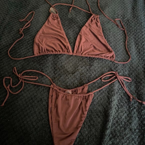 COPY - Naked Wardrobe Sun, Sand, & String 2-Piece Bikini Rich Silky Brown - Picture 2 of 7